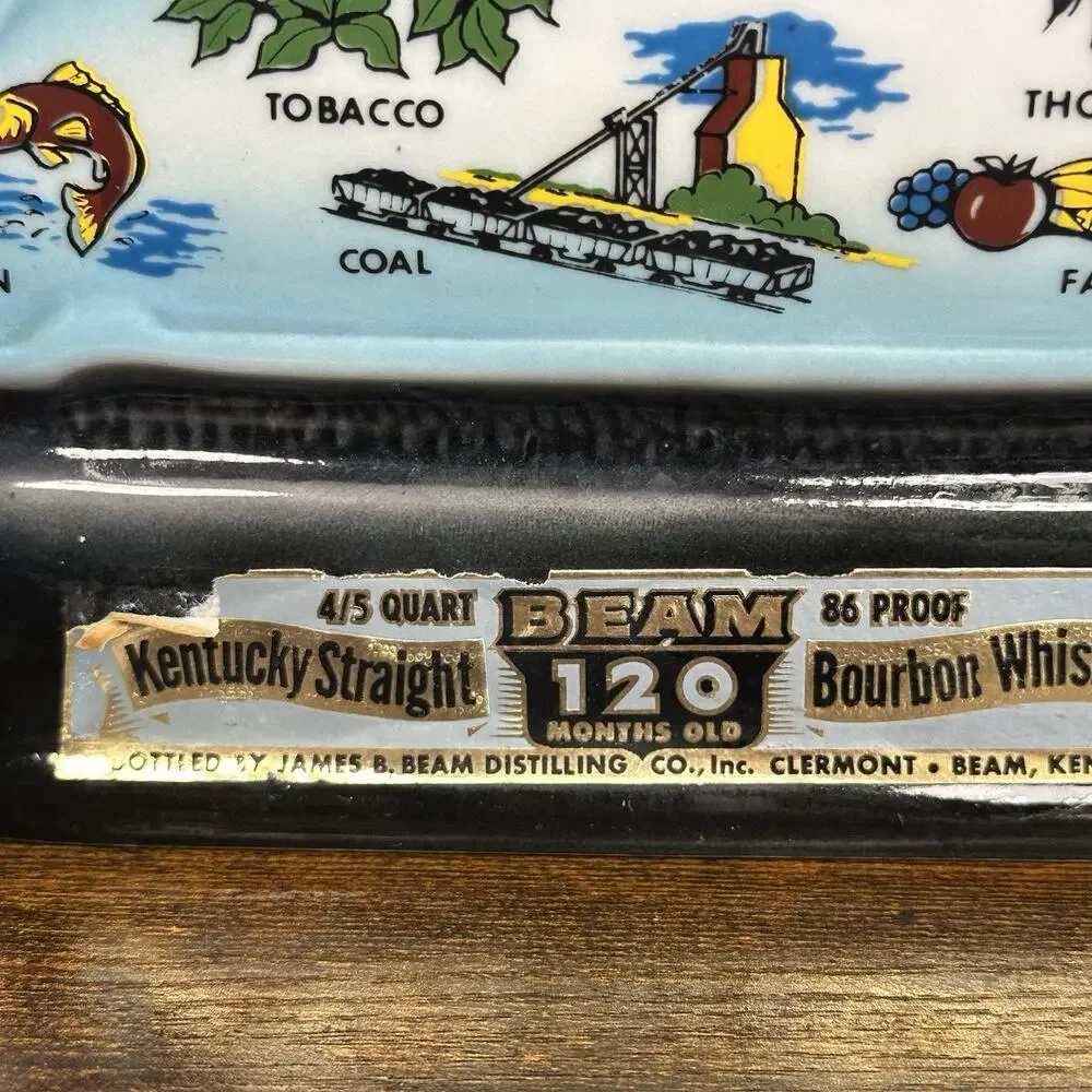 Jim Beam 1967 Kentucky Straight Bourbon Whiskey Bottle Kentucky State Empty